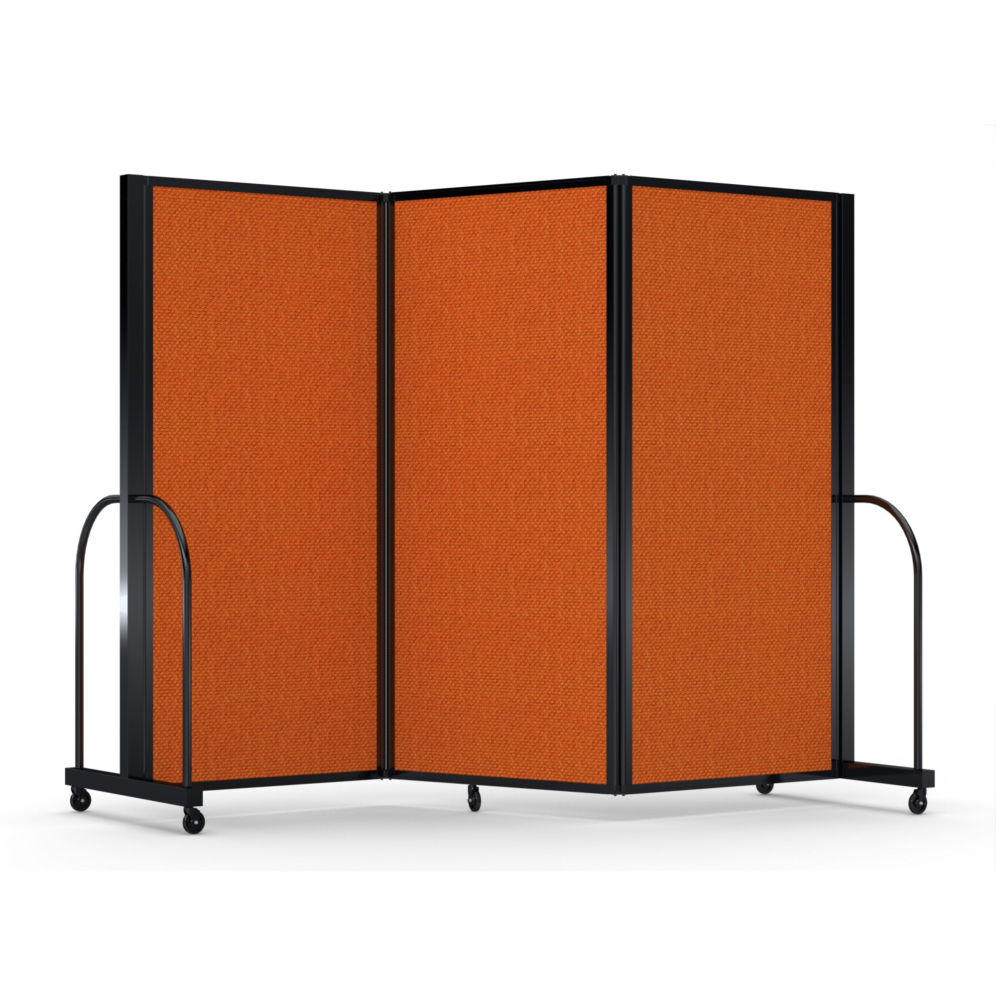Screenflex Full Motion Divider, 6' x 8'7", Black Frame, Orange