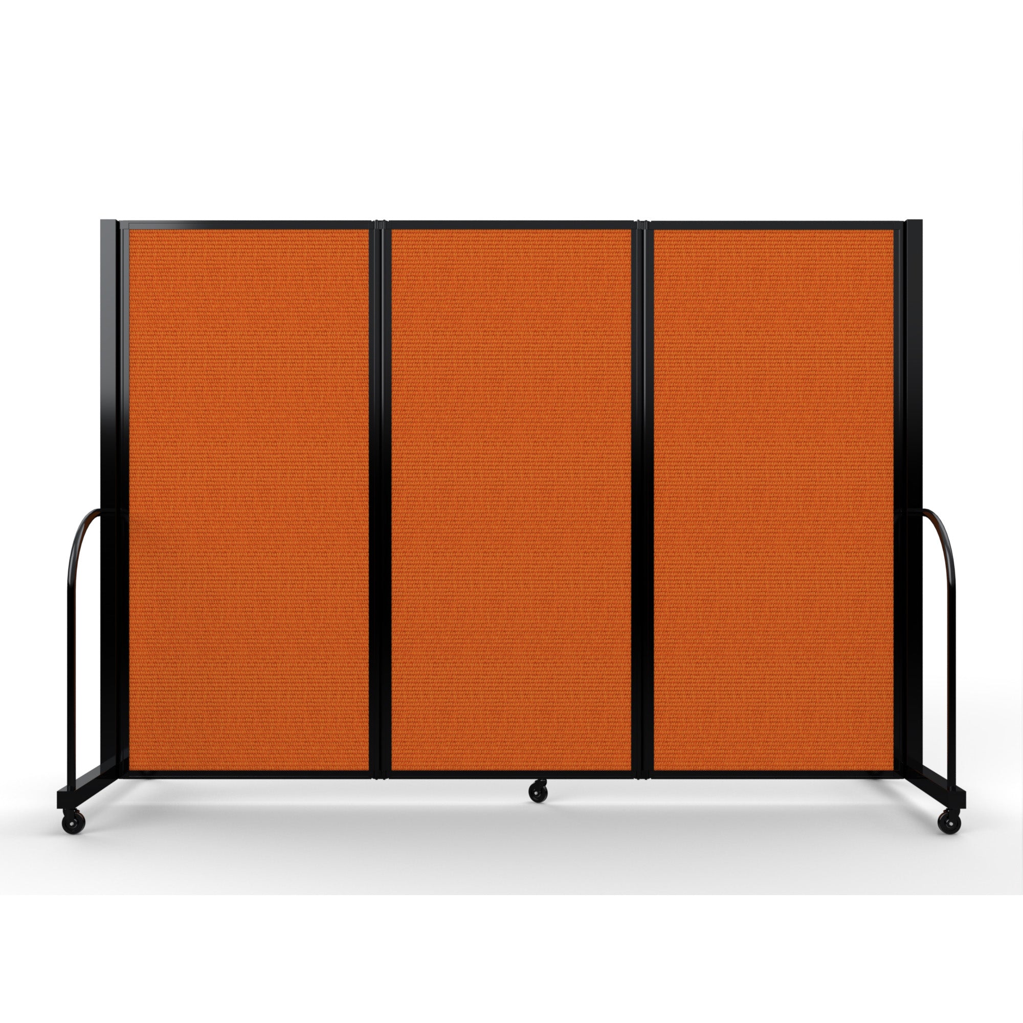 Screenflex Full Motion Divider, 6' x 8'7", Black Frame, Orange