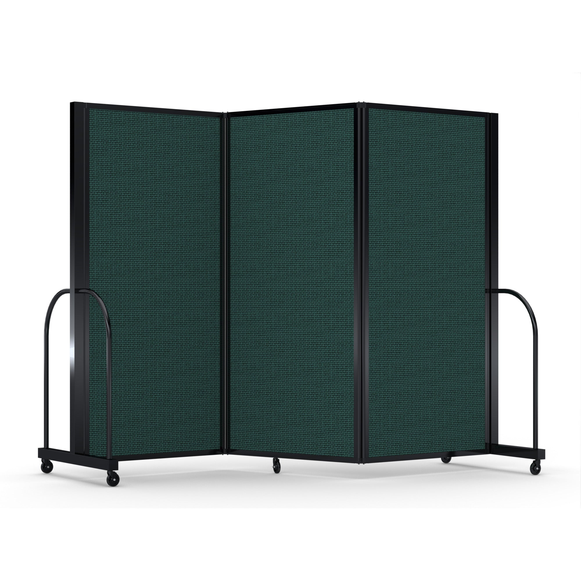 Screenflex Full Motion Divider, 6' x 8'7", Black Frame, Mallard