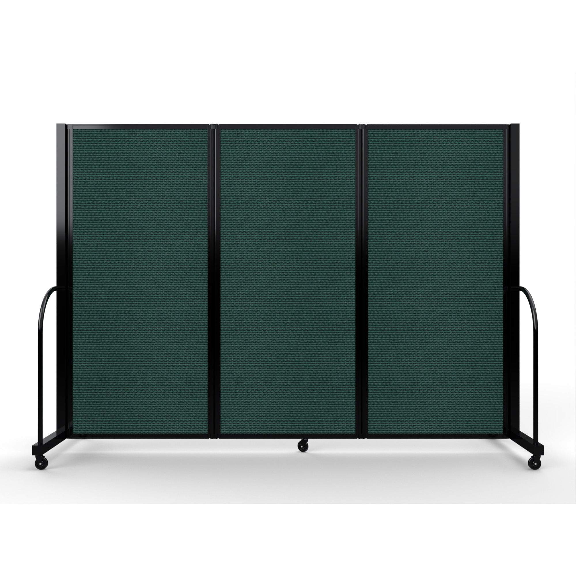 Screenflex Full Motion Divider, 6' x 8'7", Black Frame, Mallard