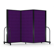 Screenflex Full Motion Divider, 6' x 8'7", Black Frame, Purple