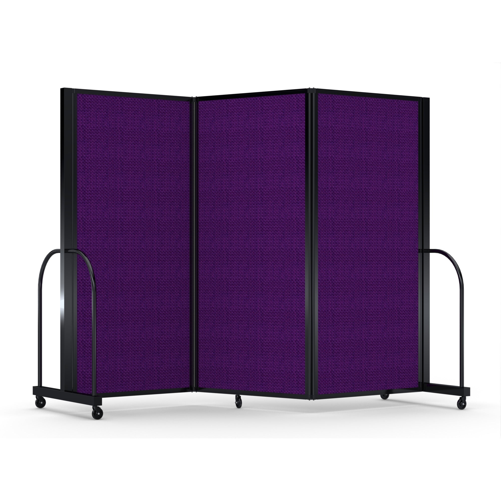 Screenflex Full Motion Divider, 6' x 8'7", Black Frame, Purple