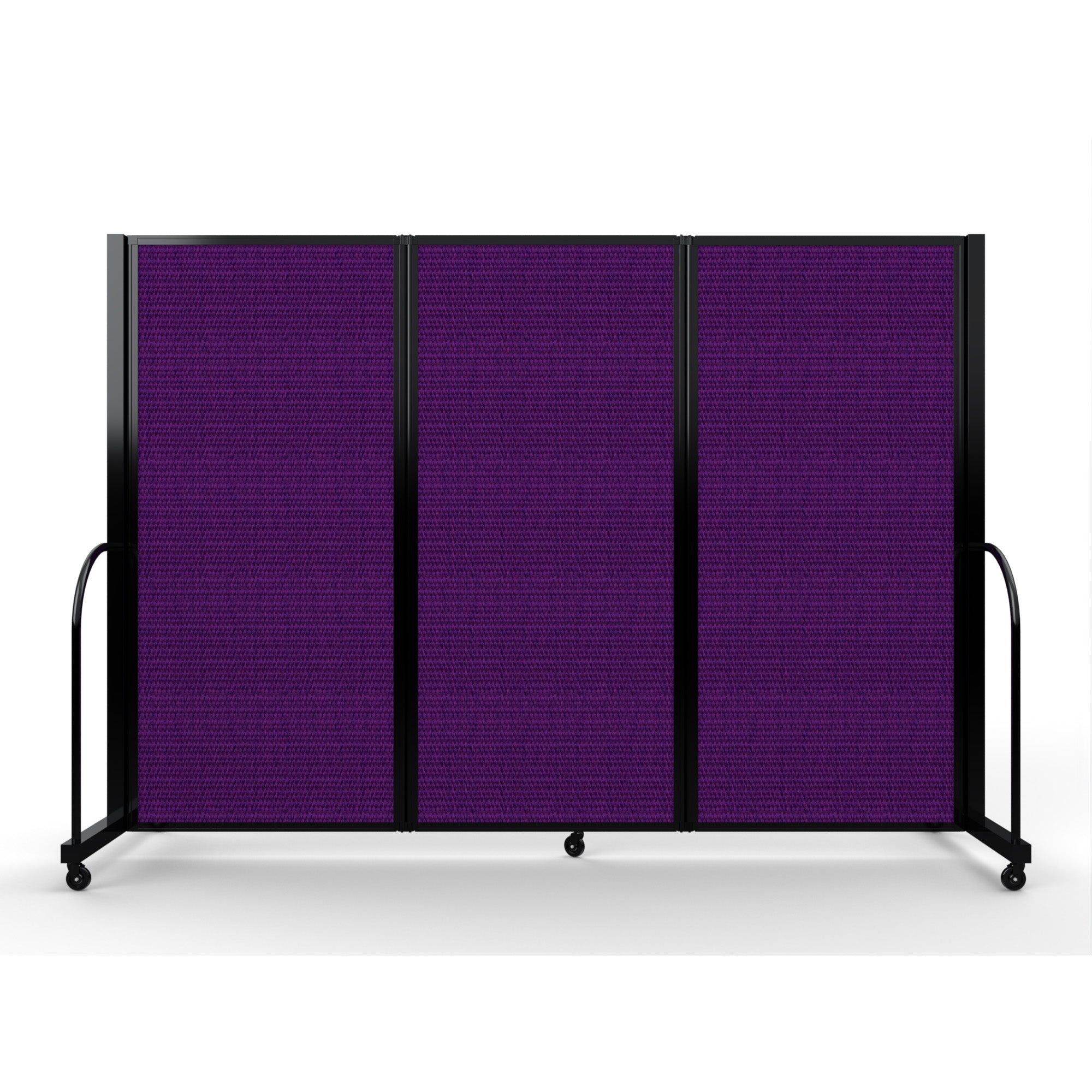 Screenflex Full Motion Divider, 6' x 8'7", Black Frame, Purple