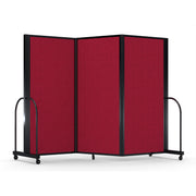 Screenflex Full Motion Divider, 6' x 8'7", Black Frame, Primary Red