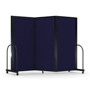 Screenflex Full Motion Divider, 6' x 8'7", Black Frame, Navy