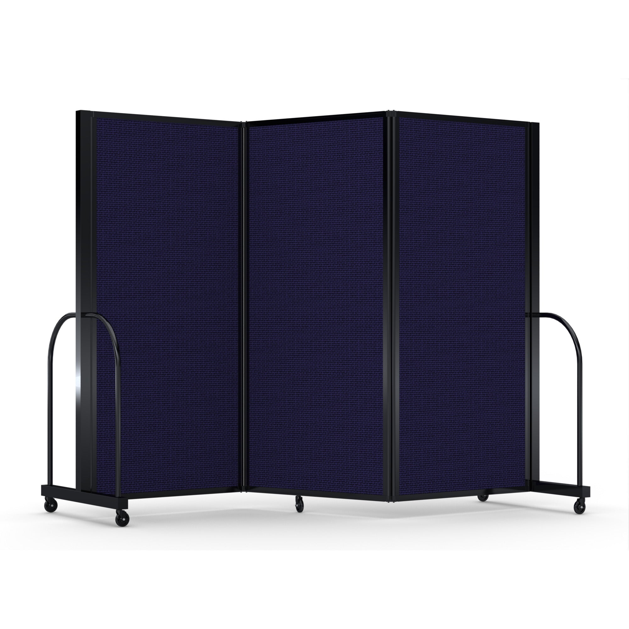 Screenflex Full Motion Divider, 6' x 8'7", Black Frame, Navy