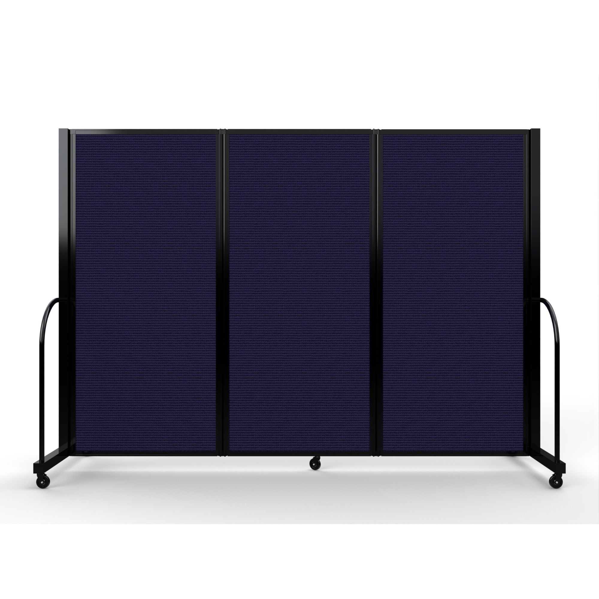 Screenflex Full Motion Divider, 6' x 8'7", Black Frame, Navy