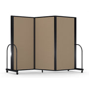 Screenflex Full Motion Divider, 6' x 8'7", Black Frame, Desert