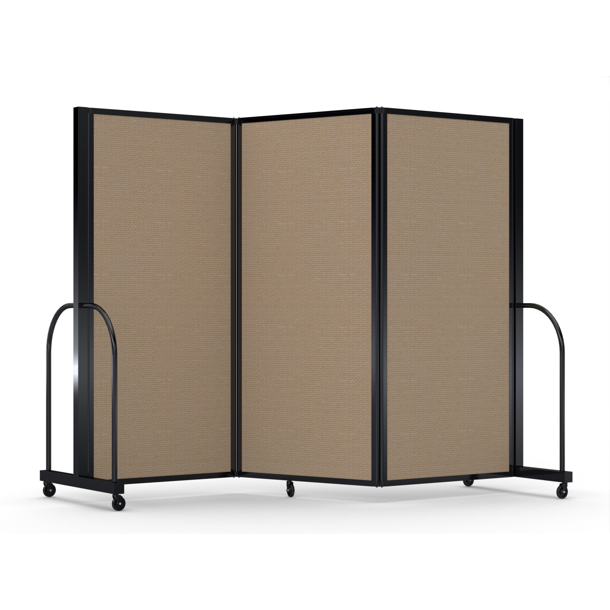 Screenflex Full Motion Divider, 6' x 8'7", Black Frame, Desert