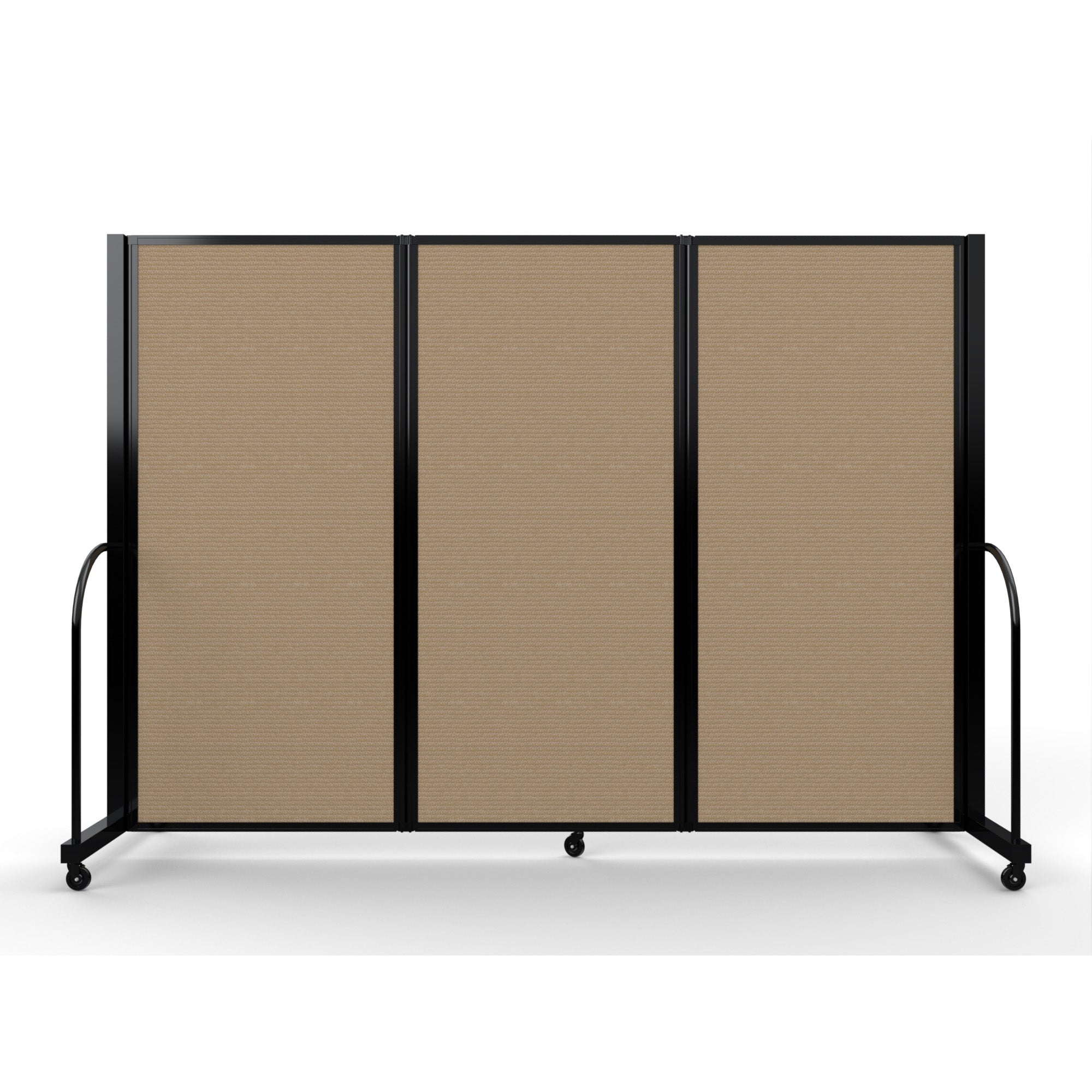 Screenflex Full Motion Divider, 6' x 8'7", Black Frame, Desert