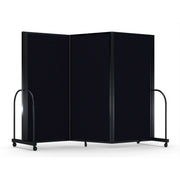 Screenflex Full Motion Divider, 6' x 8'7", Black Frame, Black