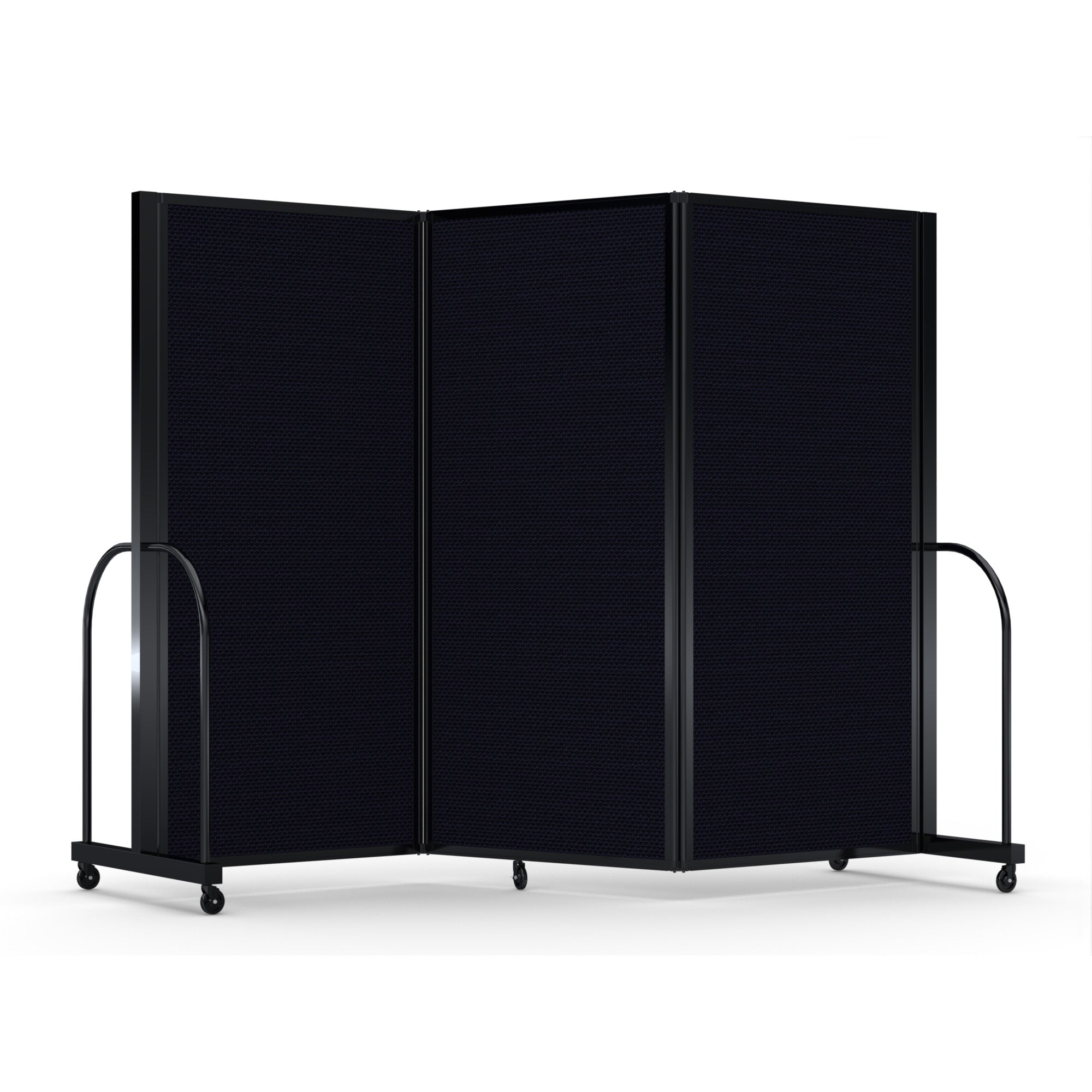 Screenflex Full Motion Divider, 6' x 8'7", Black Frame, Black