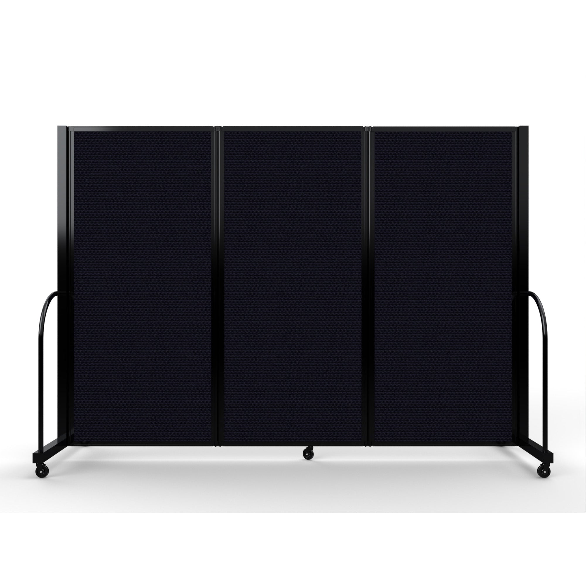Screenflex Full Motion Divider, 6' x 8'7", Black Frame, Black