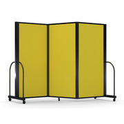 Screenflex Full Motion Divider, 6' x 8'7", Black Frame, Primary Yellow