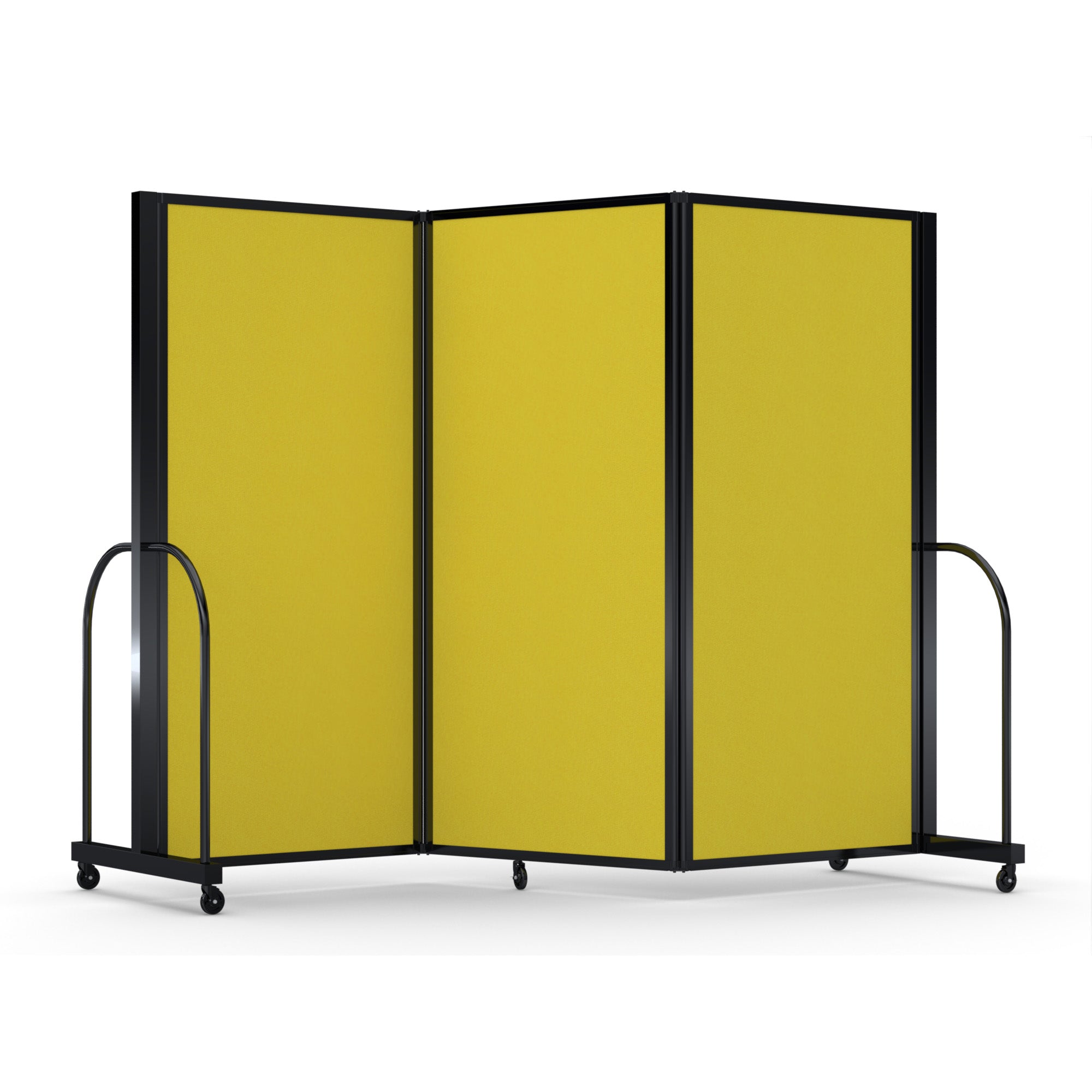 Screenflex Full Motion Divider, 6' x 8'7", Black Frame, Primary Yellow