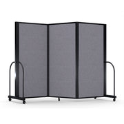 Screenflex Full Motion Divider, 6' x 8'7", Black Frame, Select Gray