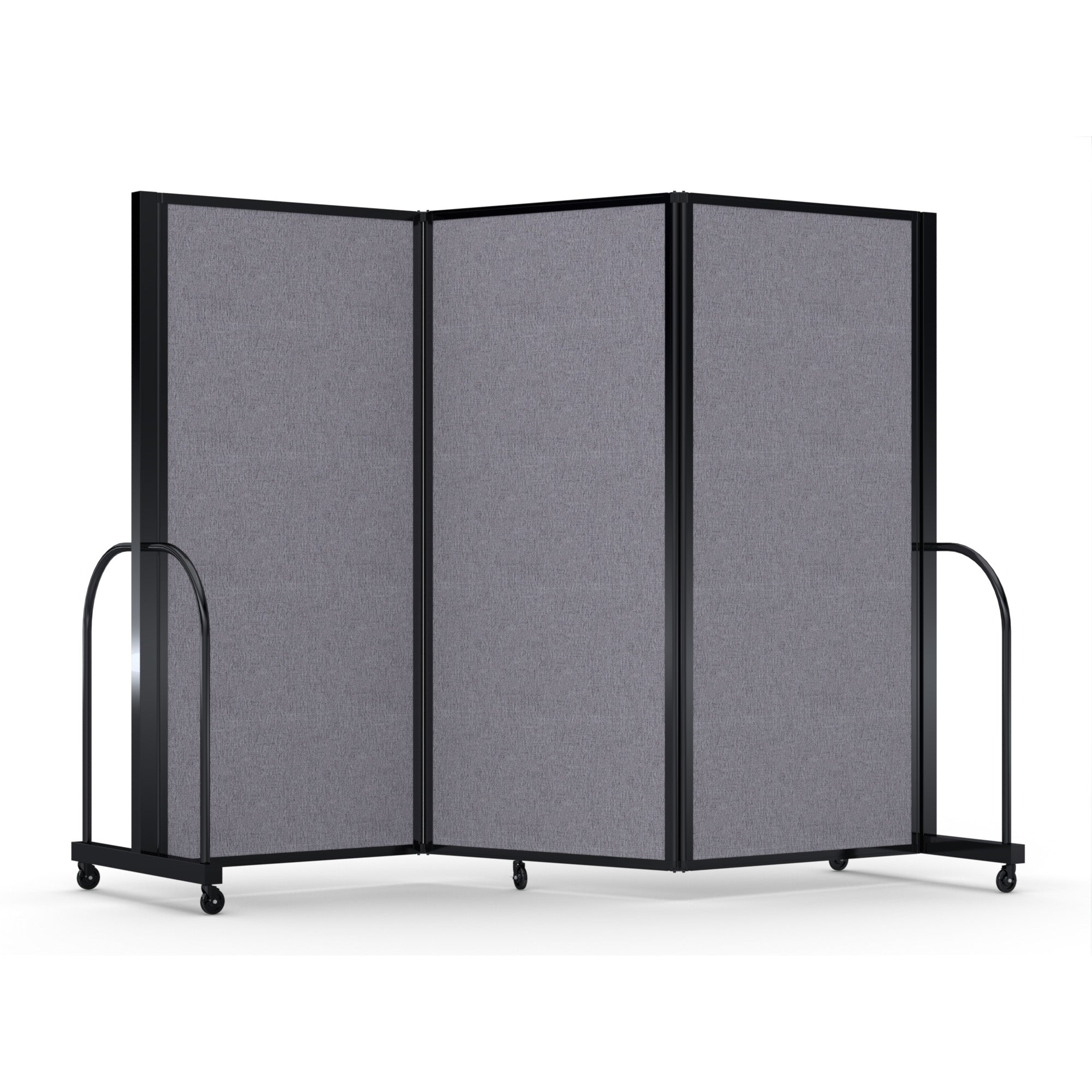 Screenflex Full Motion Divider, 6' x 8'7", Black Frame, Select Gray