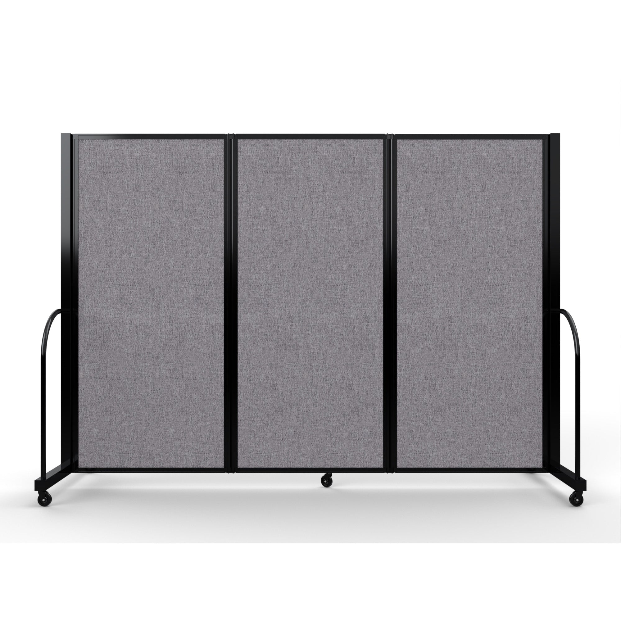 Screenflex Full Motion Divider, 6' x 8'7", Black Frame, Select Gray
