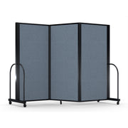 Screenflex Full Motion Divider, 6' x 8'7", Black Frame, Summer Blue