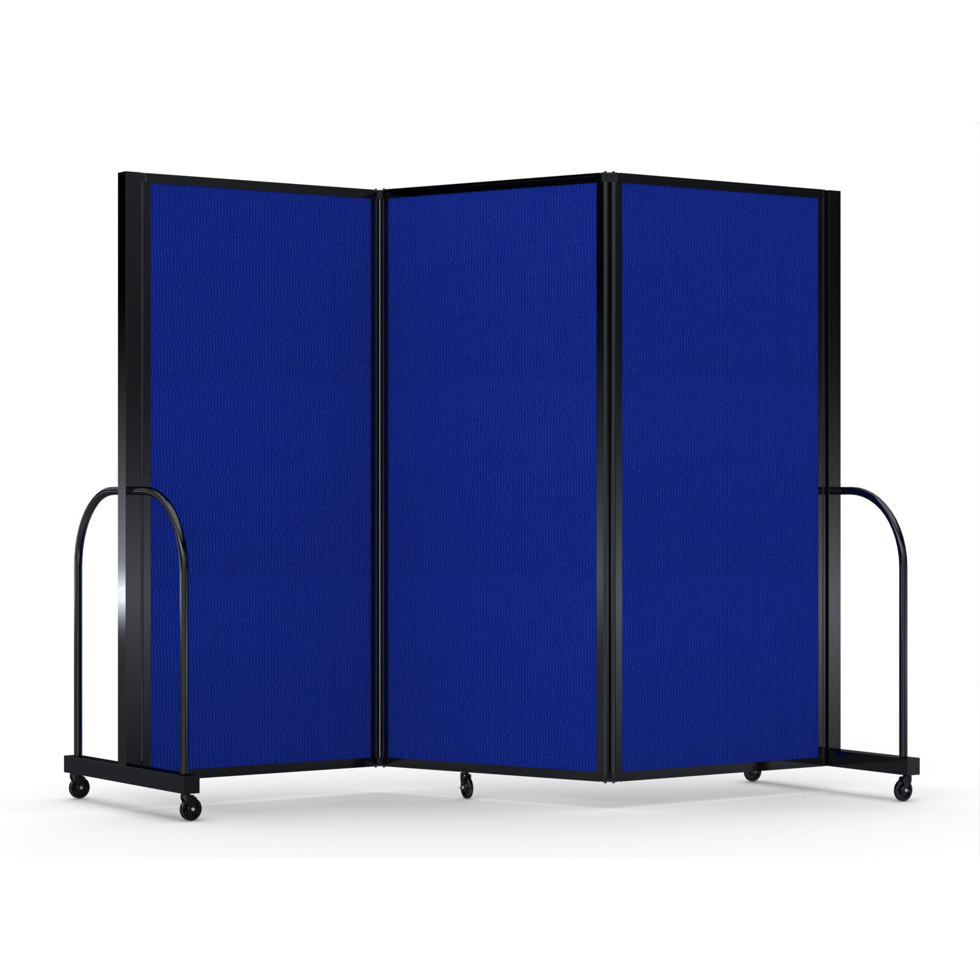 Screenflex Full Motion Divider, 6' x 8'7", Black Frame, Royal Blue