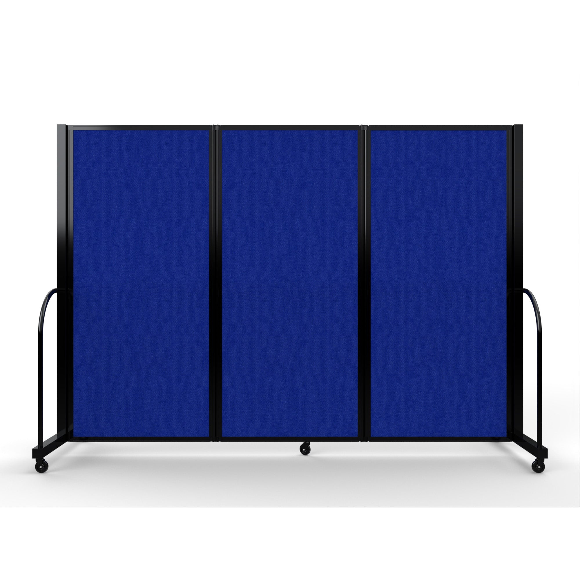 Screenflex Full Motion Divider, 6' x 8'7", Black Frame, Royal Blue