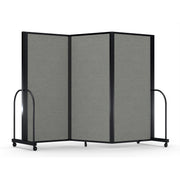 Screenflex Full Motion Divider, 6' x 8'7", Black Frame, Gray Smoke