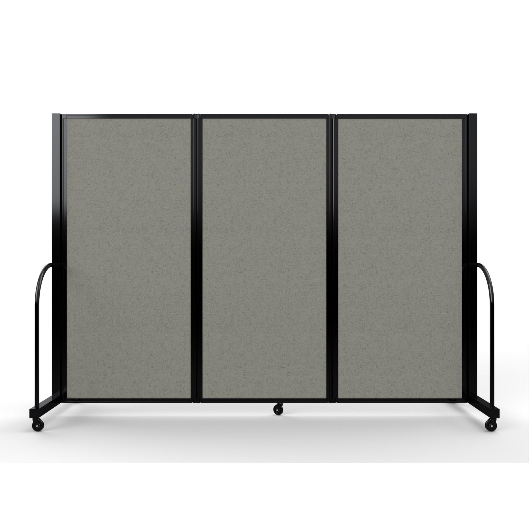 Screenflex Full Motion Divider, 6' x 8'7", Black Frame, Gray Smoke