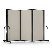 Screenflex Full Motion Divider, 6' x 8'7", Black Frame, Sand