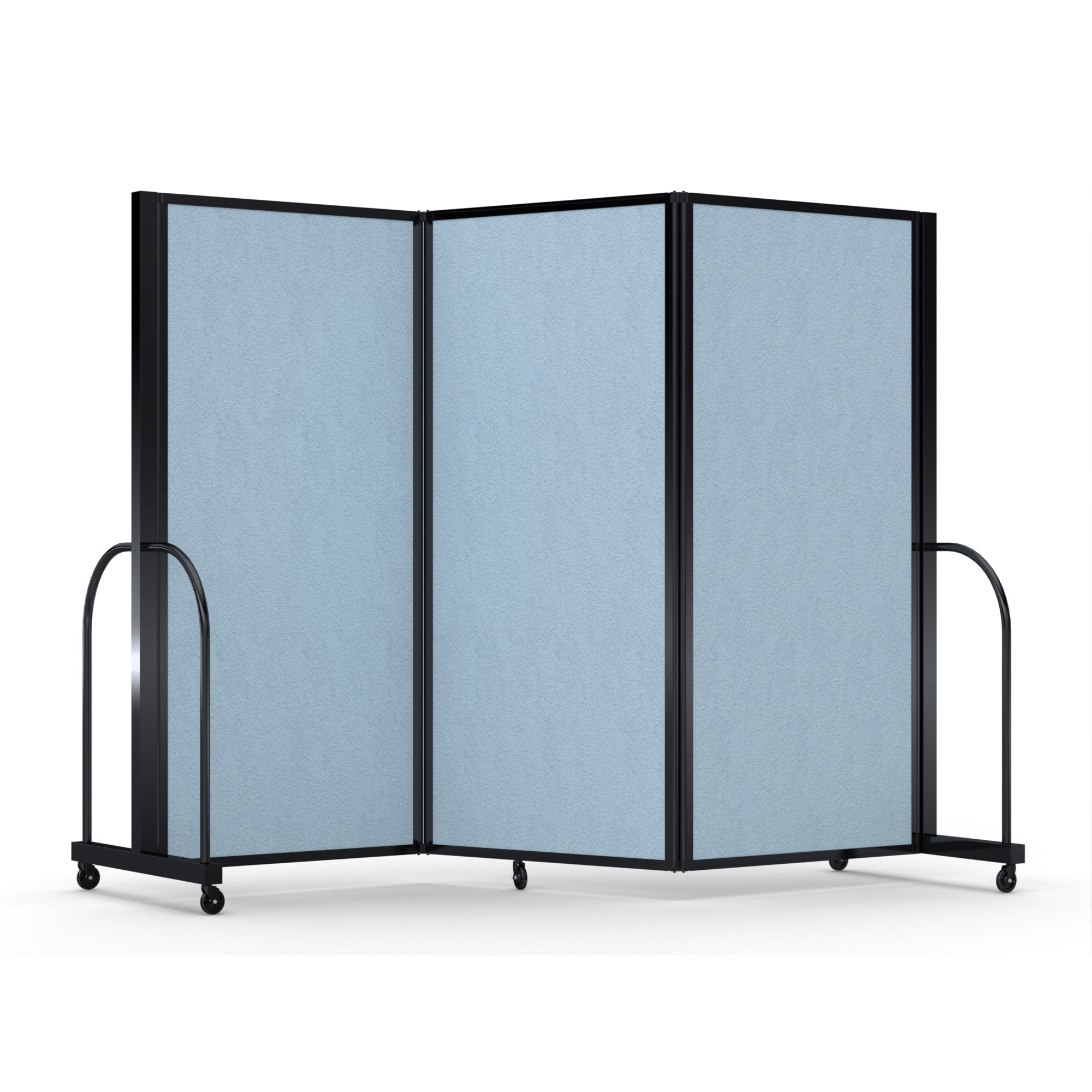 Screenflex Full Motion Divider, 6' x 8'7", Black Frame, Blue Tide Vinyl