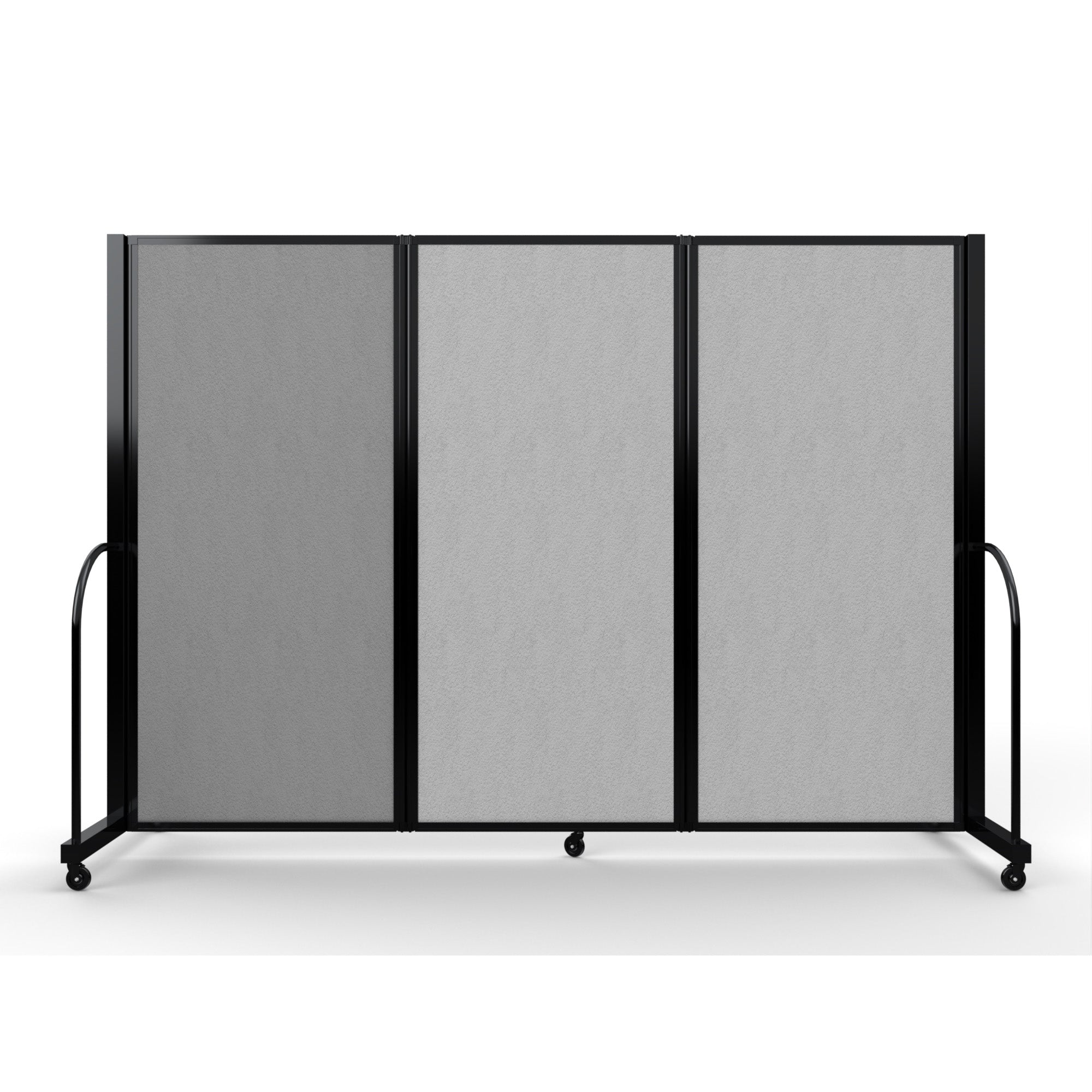 Screenflex Full Motion Divider, 6' x 8'7", Black Frame, Granite Vinyl