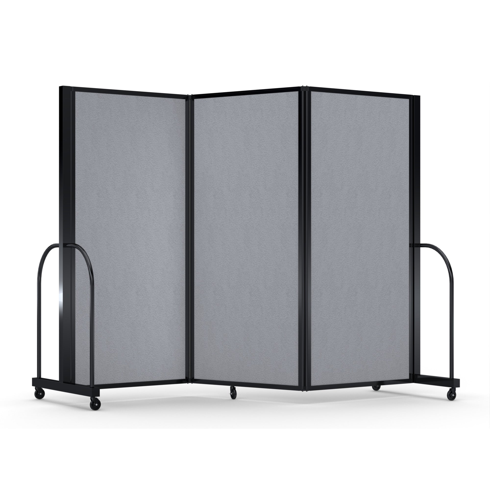 Screenflex Full Motion Divider, 6' x 8'7", Black Frame, Granite Vinyl