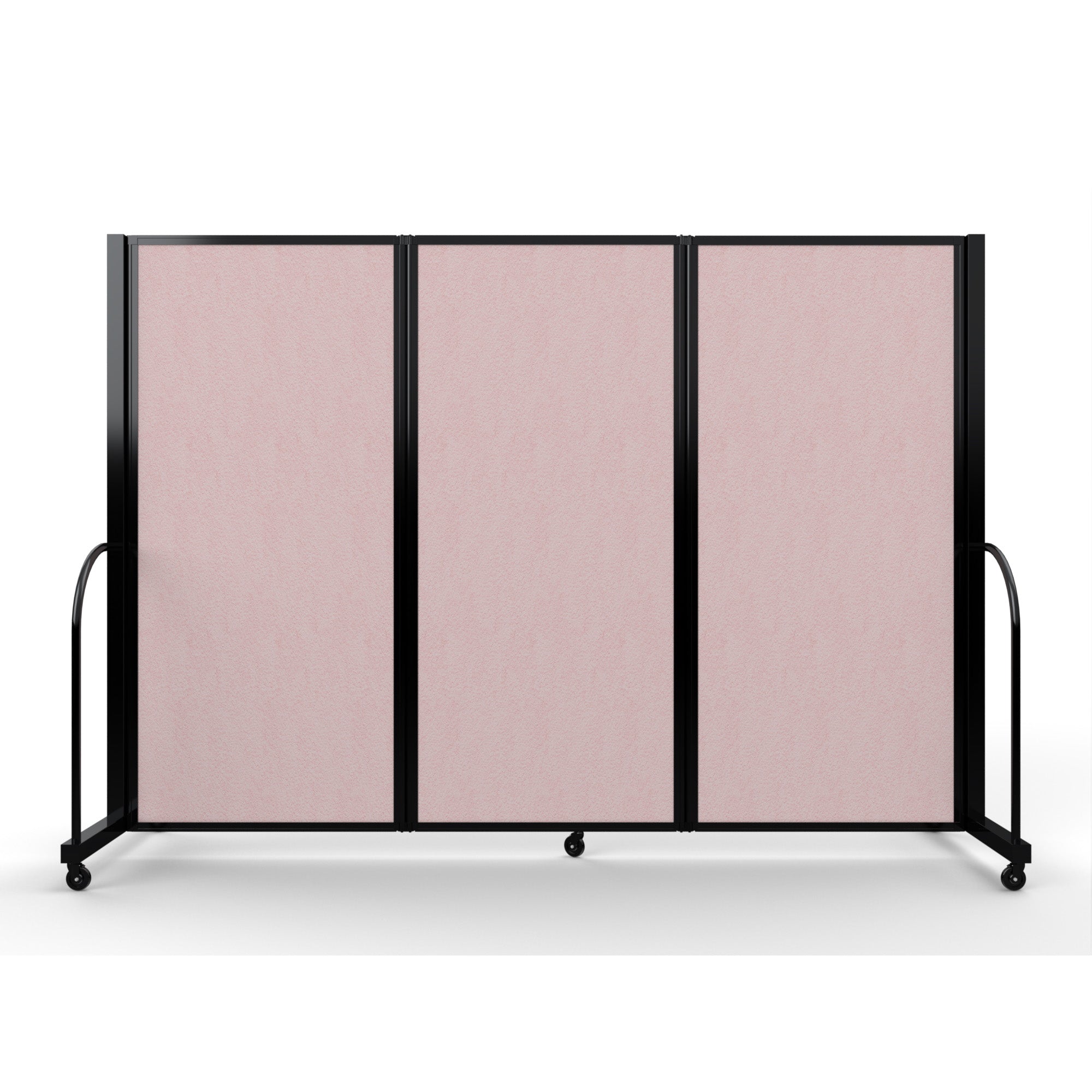 Screenflex Full Motion Divider, 6' x 8'7", Black Frame, Raspberry Mist Vinyl