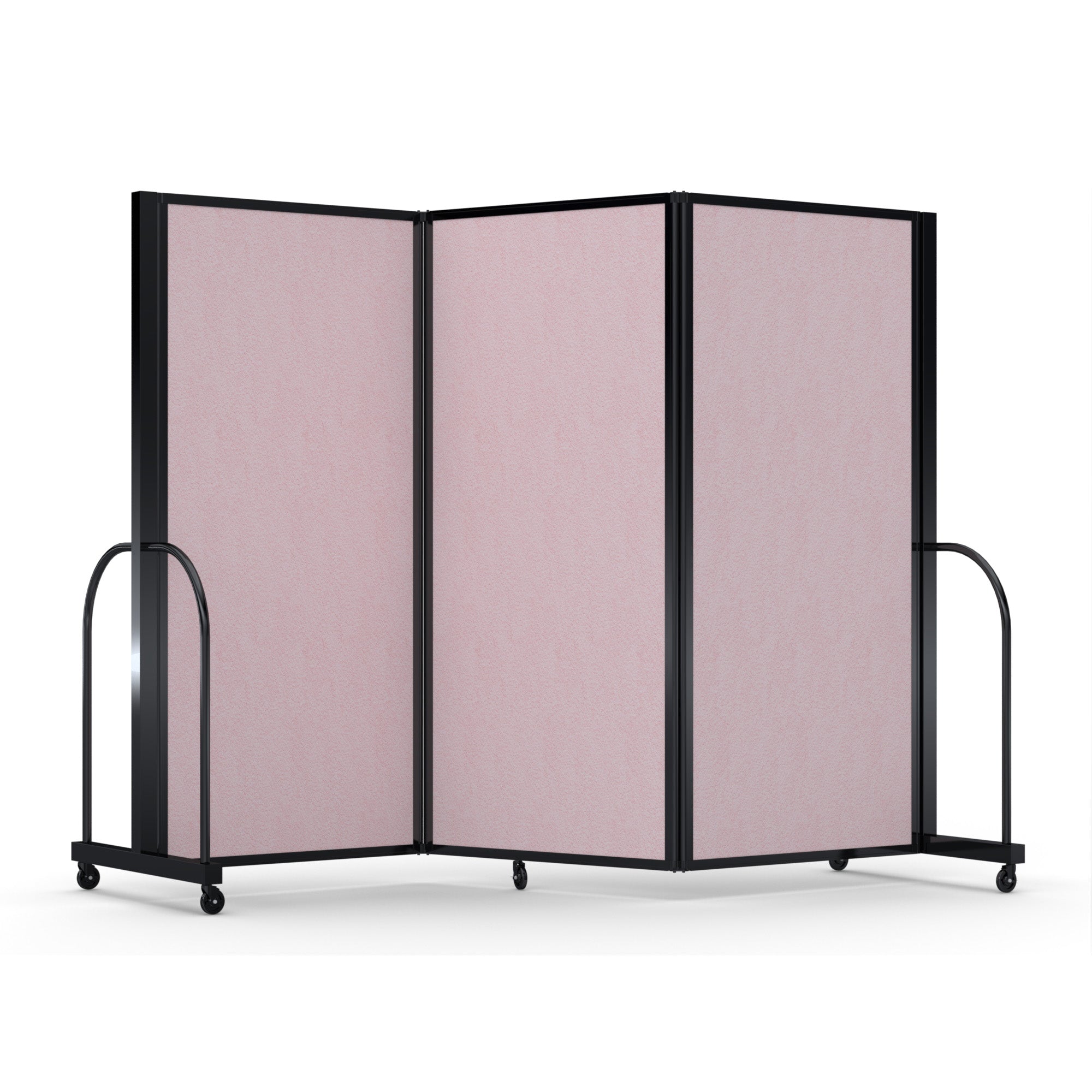 Screenflex Full Motion Divider, 6' x 8'7", Black Frame, Raspberry Mist Vinyl