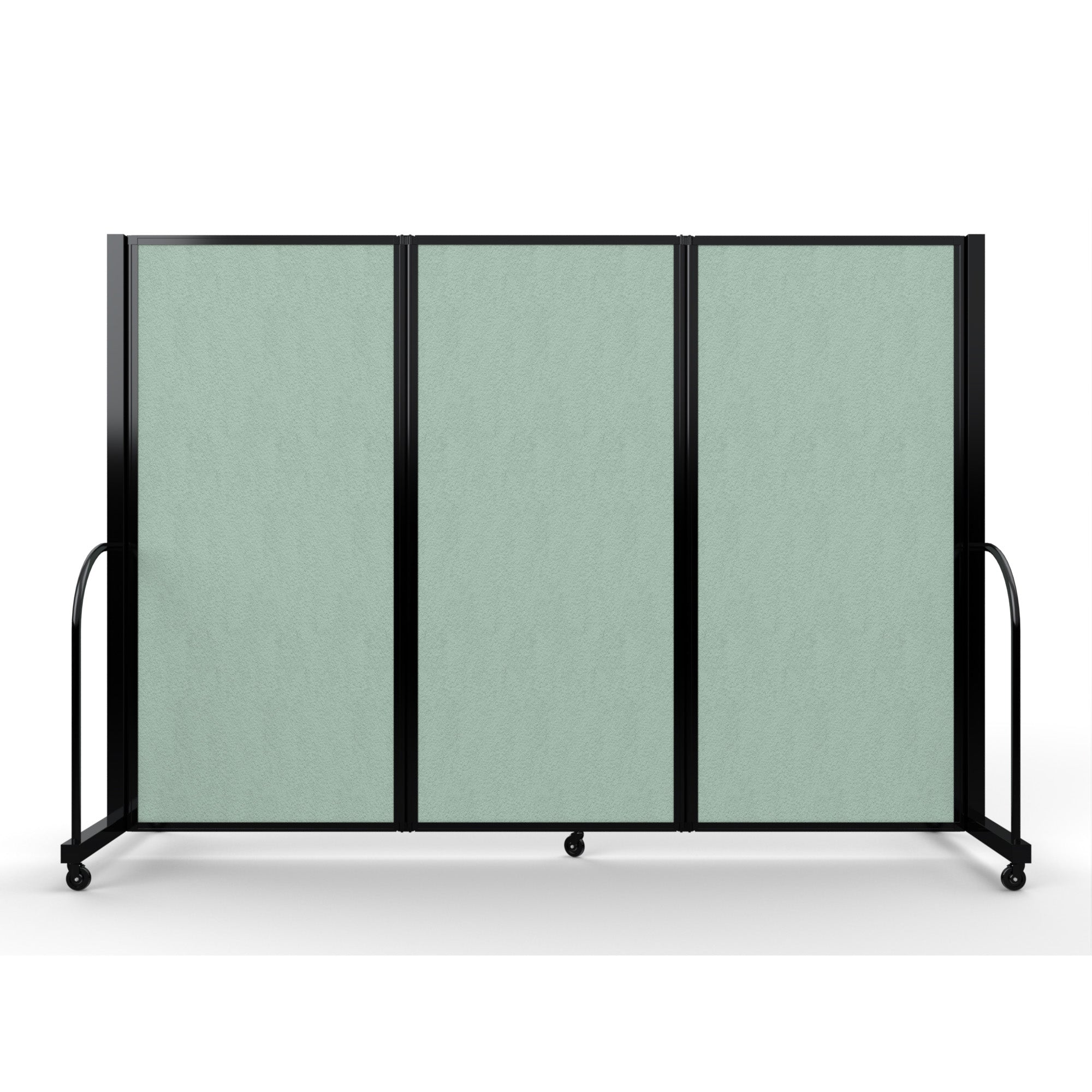 Screenflex Full Motion Divider, 6' x 8'7", Black Frame, Mint Vinyl