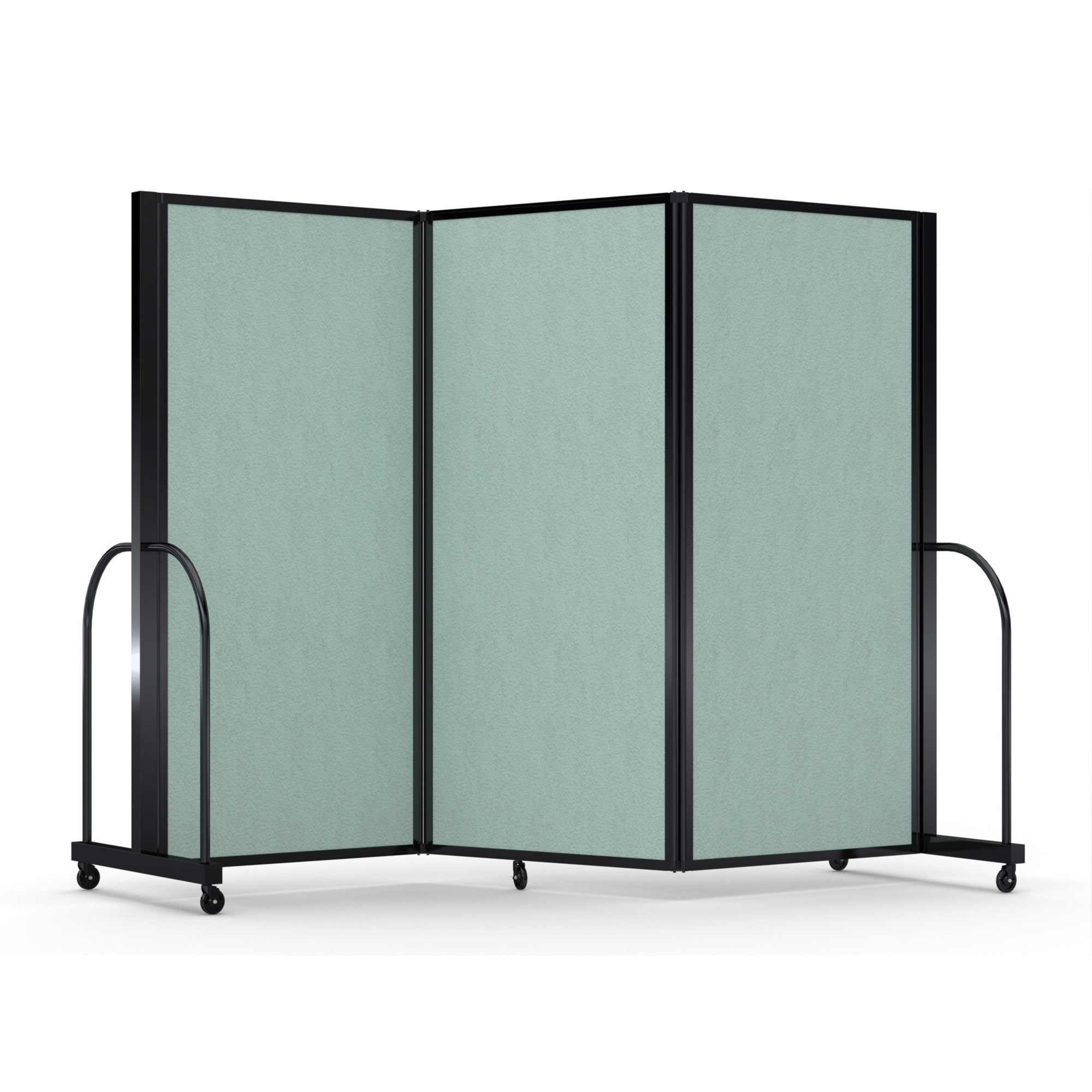 Screenflex Full Motion Divider, 6' x 8'7", Black Frame, Mint Vinyl