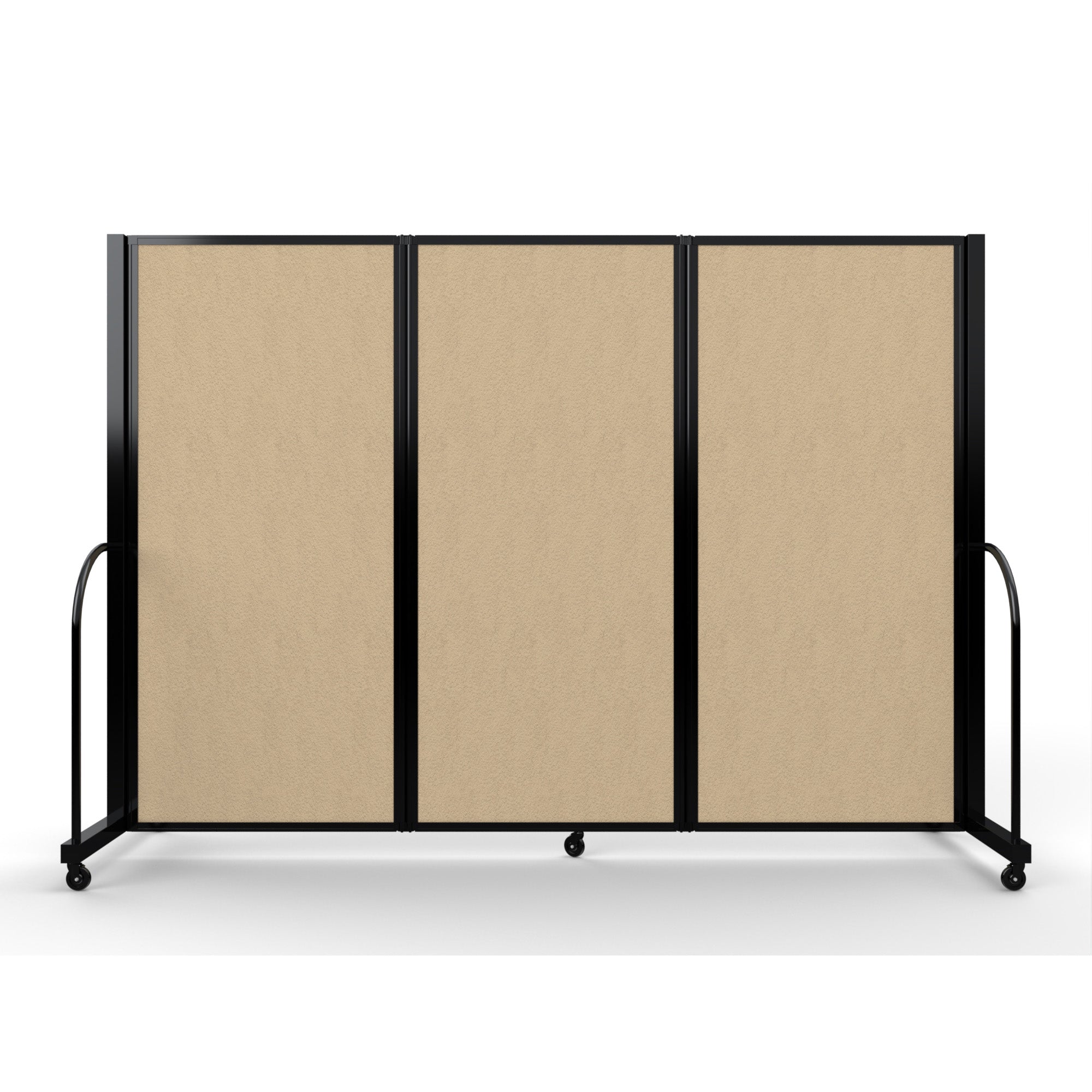 Screenflex Full Motion Divider, 6' x 8'7", Black Frame, Sandalwood Vinyl