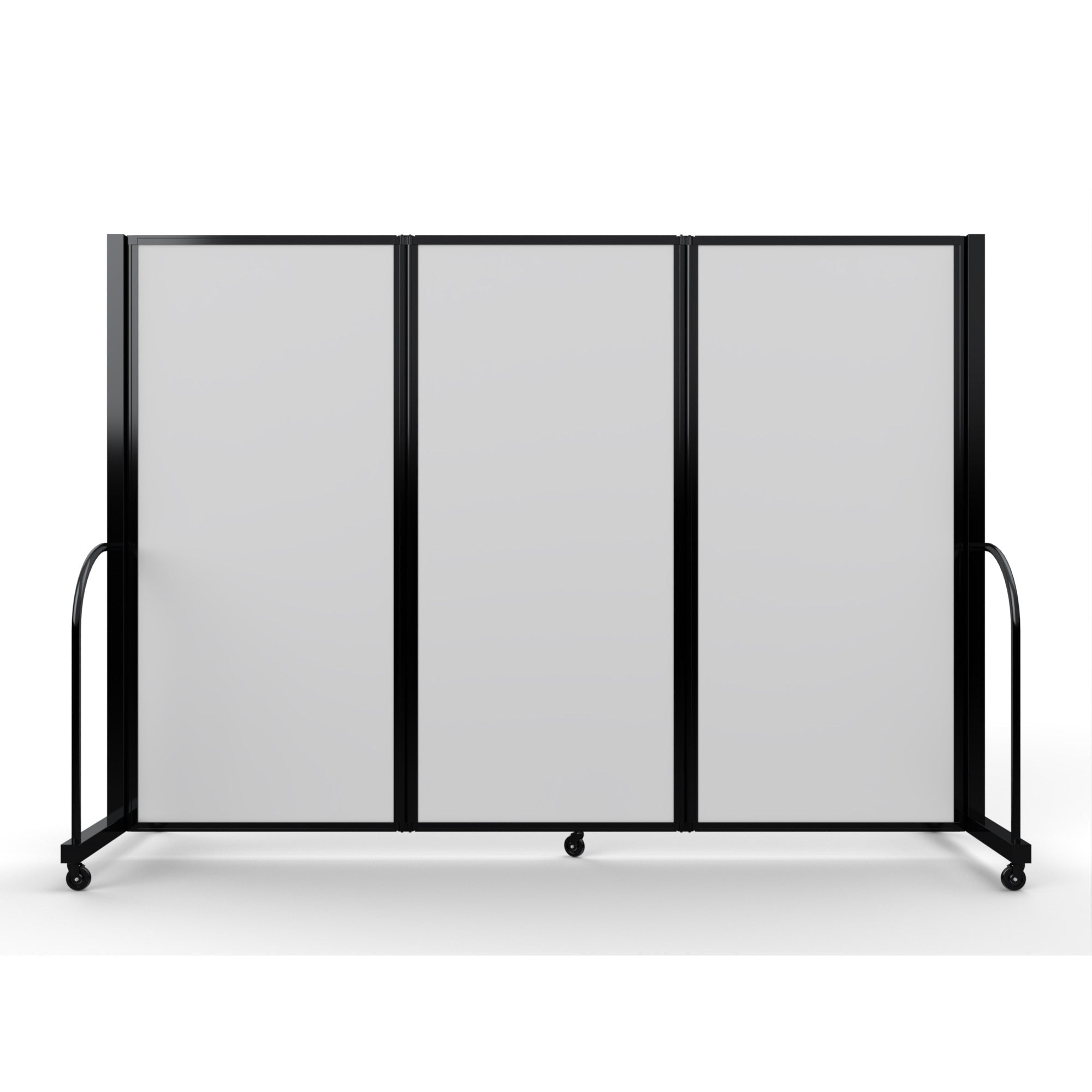 Screenflex Full Motion Divider, 6' x 8'7", Black Frame, Ice Vinyl