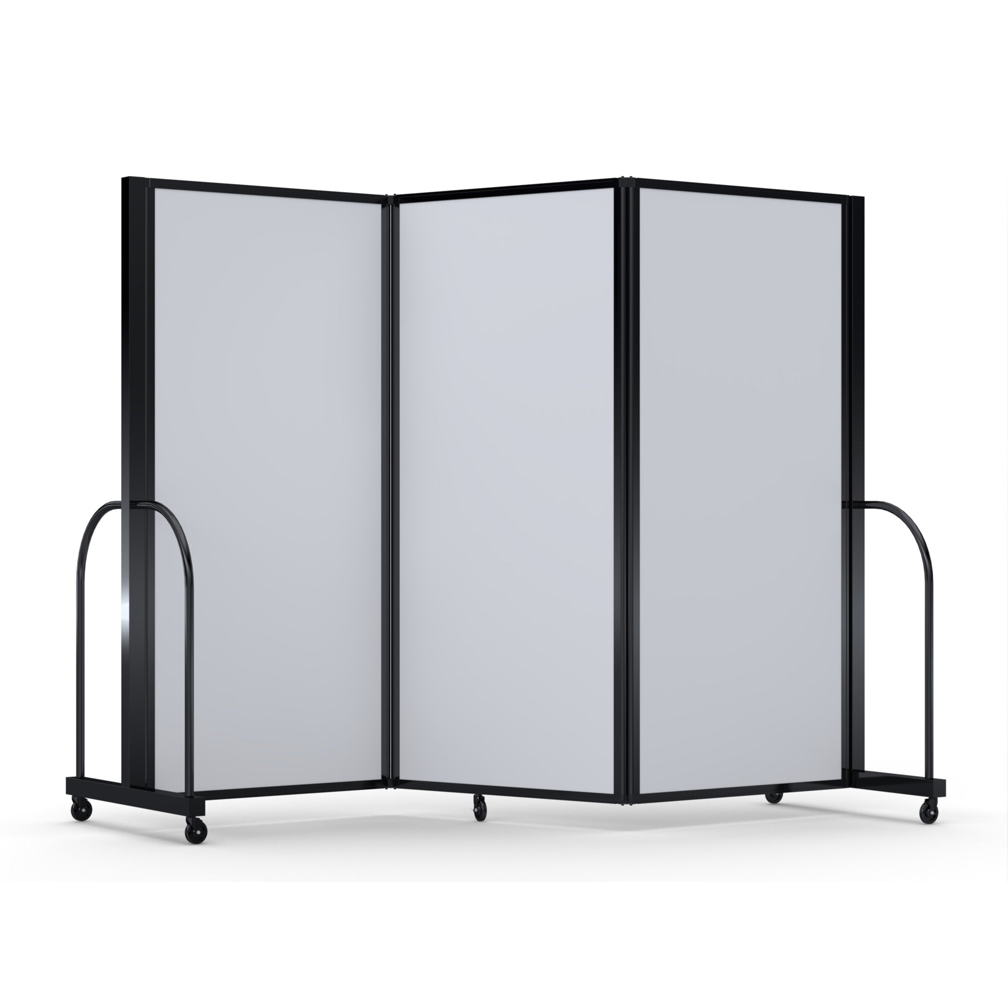 Screenflex Full Motion Divider, 6' x 8'7", Black Frame, Ice Vinyl