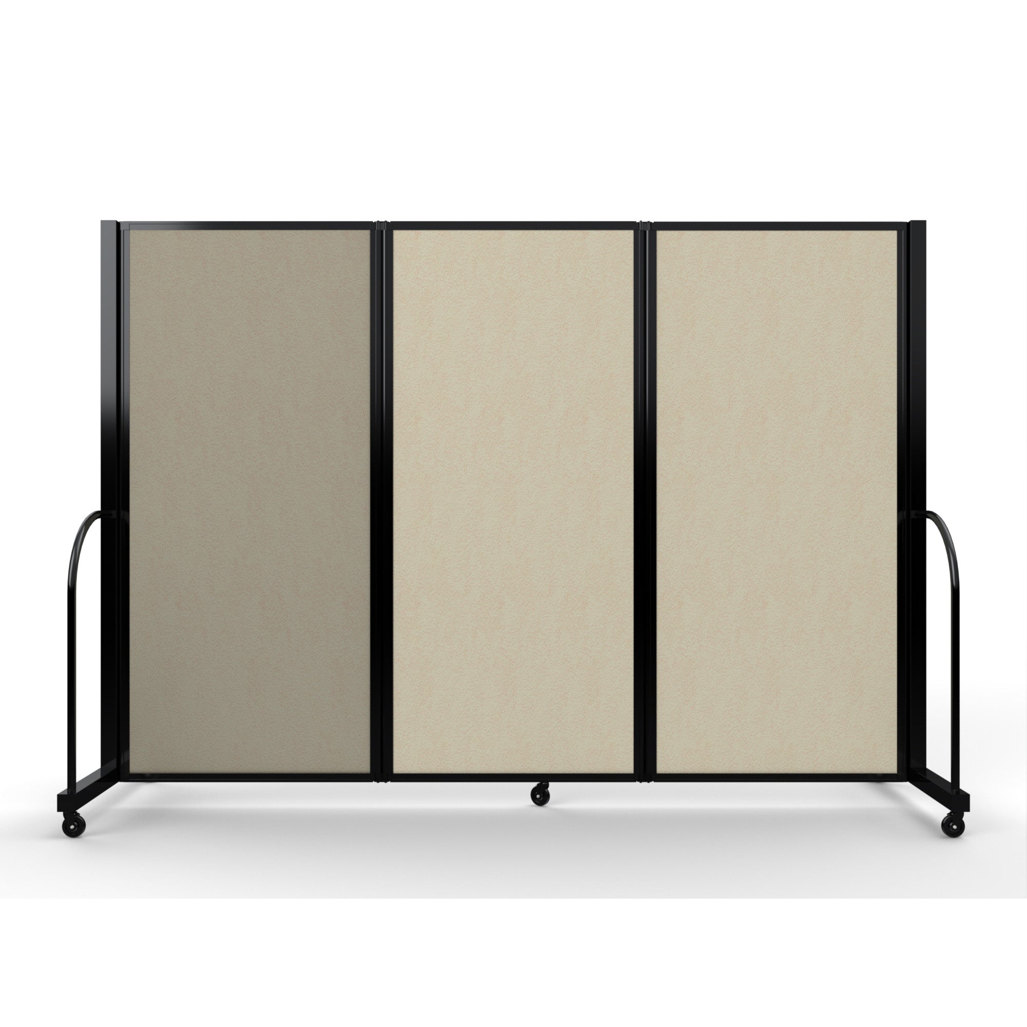 Screenflex Full Motion Divider, 6' x 8'7", Black Frame, Hazelnut Vinyl