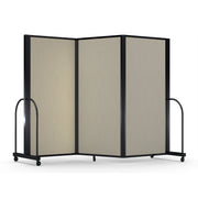 Screenflex Full Motion Divider, 6' x 8'7", Black Frame, Hazelnut Vinyl