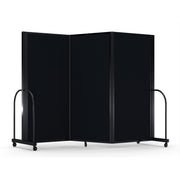 Screenflex Full Motion Divider, 6' x 8'7", Black Frame, Coal Vinyl