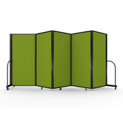 Screenflex Full Motion Divider, 6' x 14'1", Black Frame, Apple Green