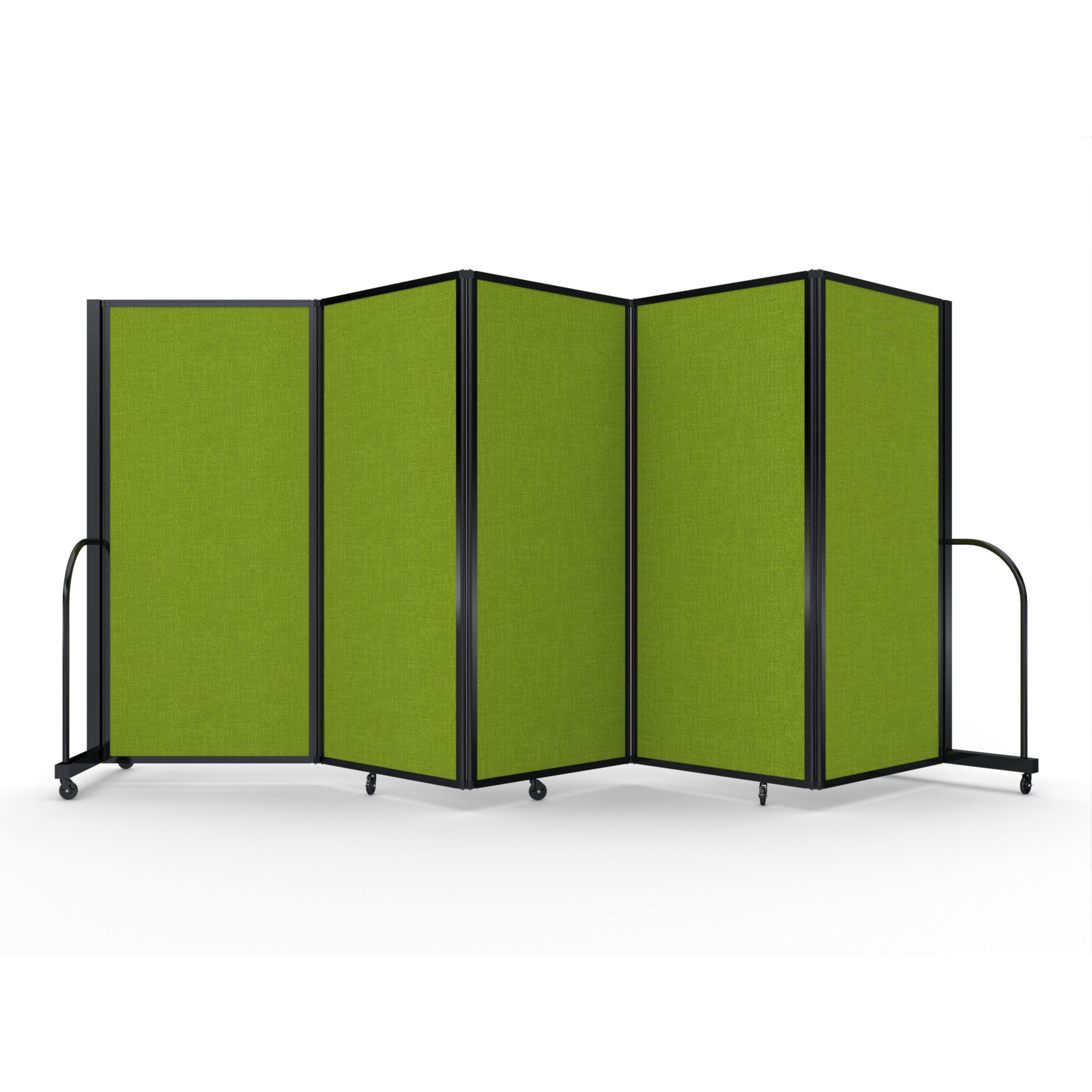 Screenflex Full Motion Divider, 6' x 14'1", Black Frame, Apple Green