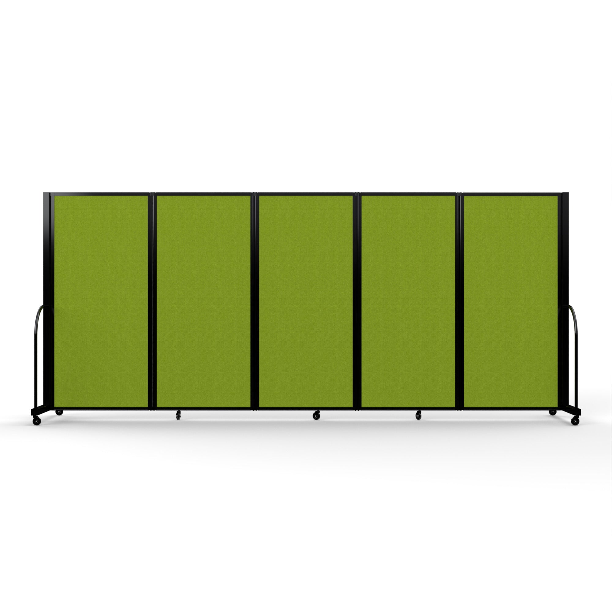 Screenflex Full Motion Divider, 6' x 14'1", Black Frame, Apple Green