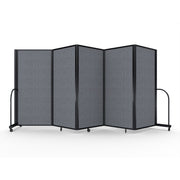 Screenflex Full Motion Divider, 6' x 14'1", Black Frame, Stone