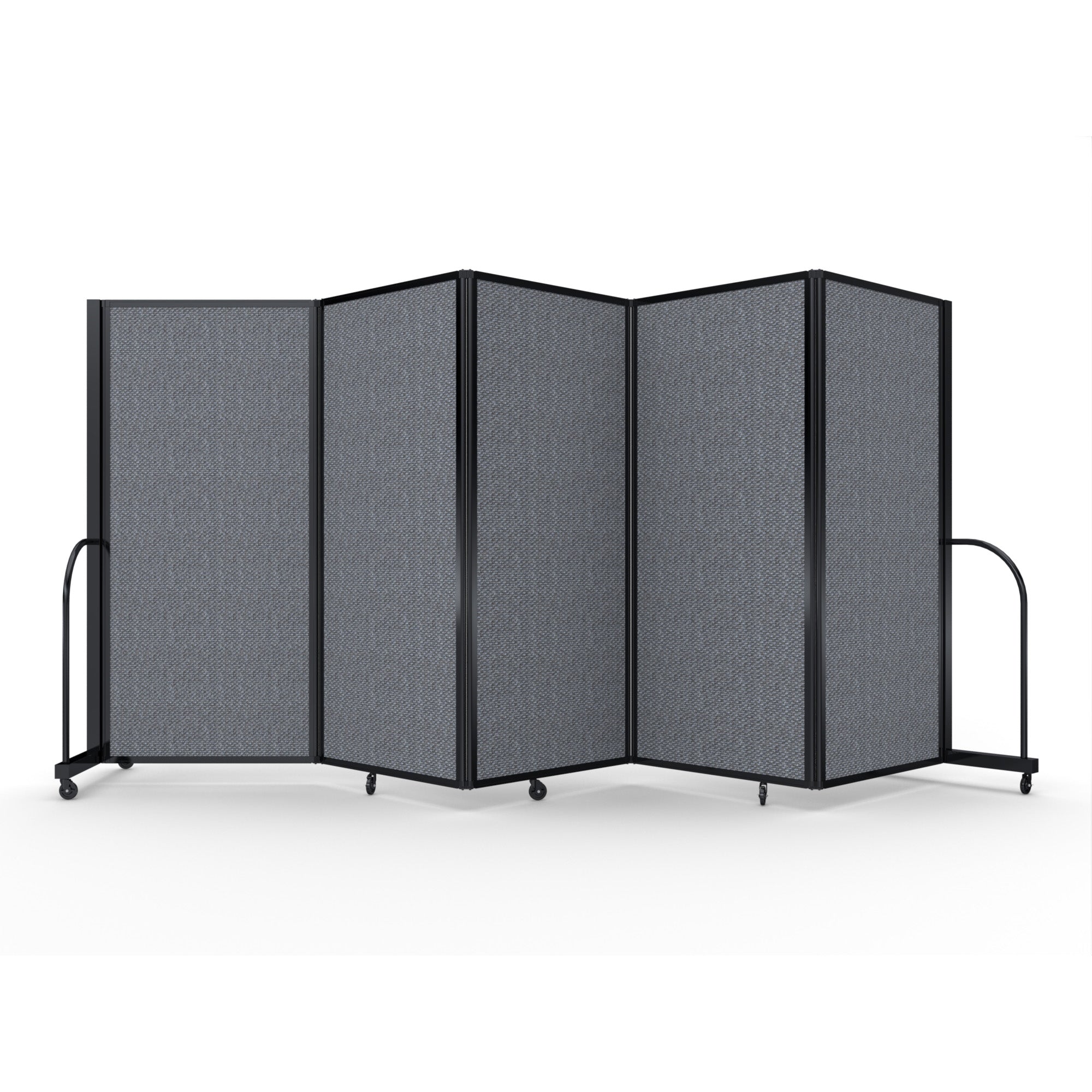 Screenflex Full Motion Divider, 6' x 14'1", Black Frame, Stone