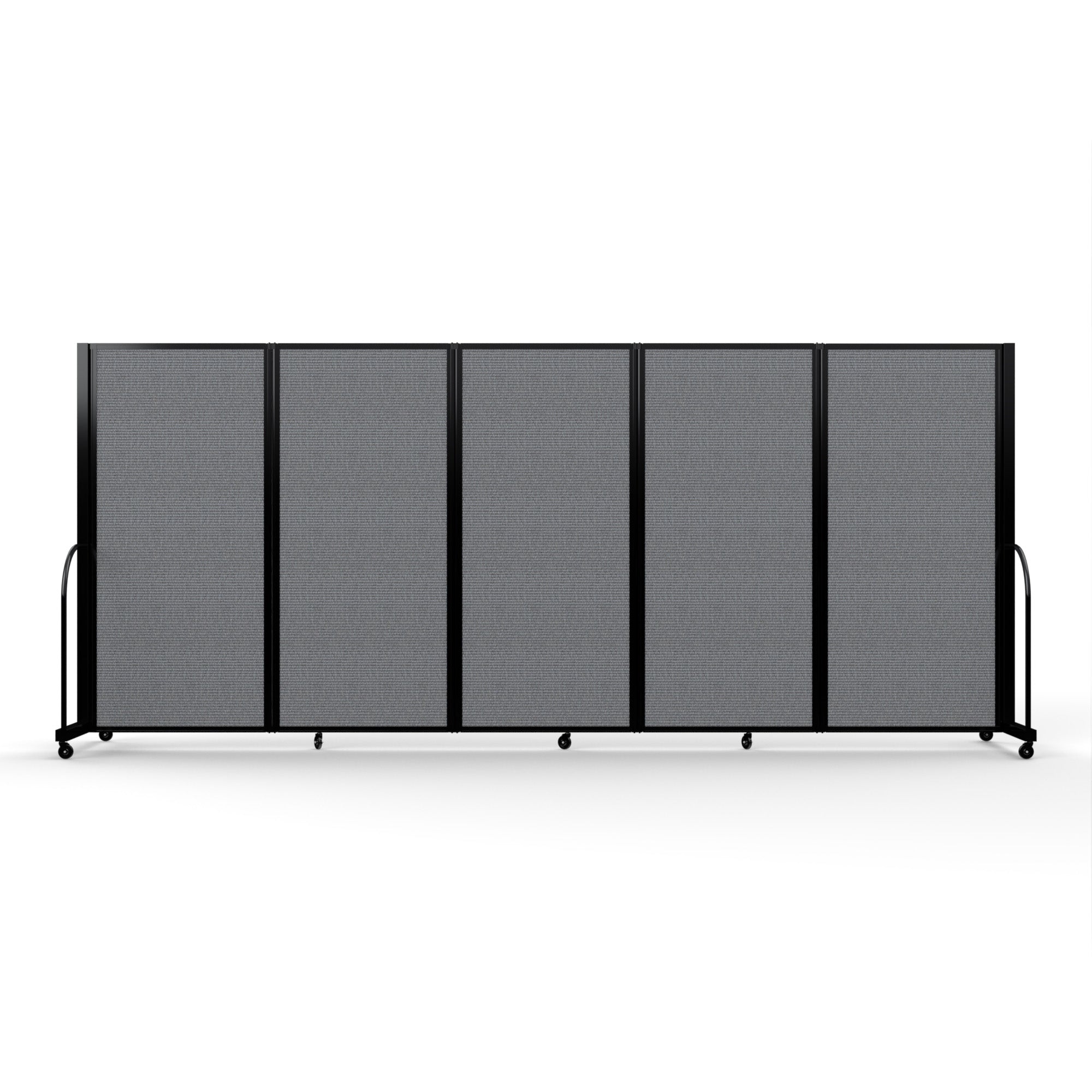 Screenflex Full Motion Divider, 6' x 14'1", Black Frame, Stone