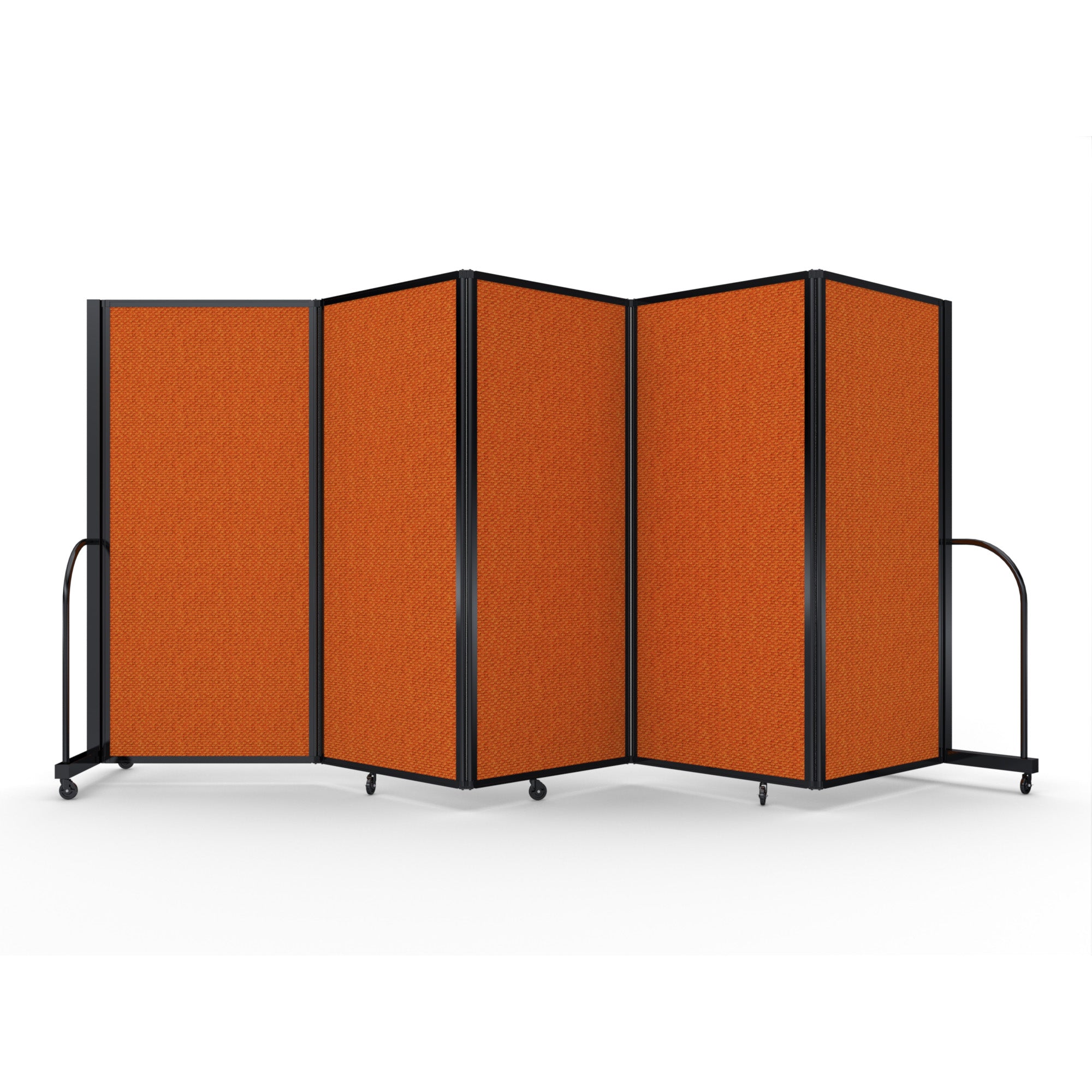 Screenflex Full Motion Divider, 6' x 14'1", Black Frame, Orange