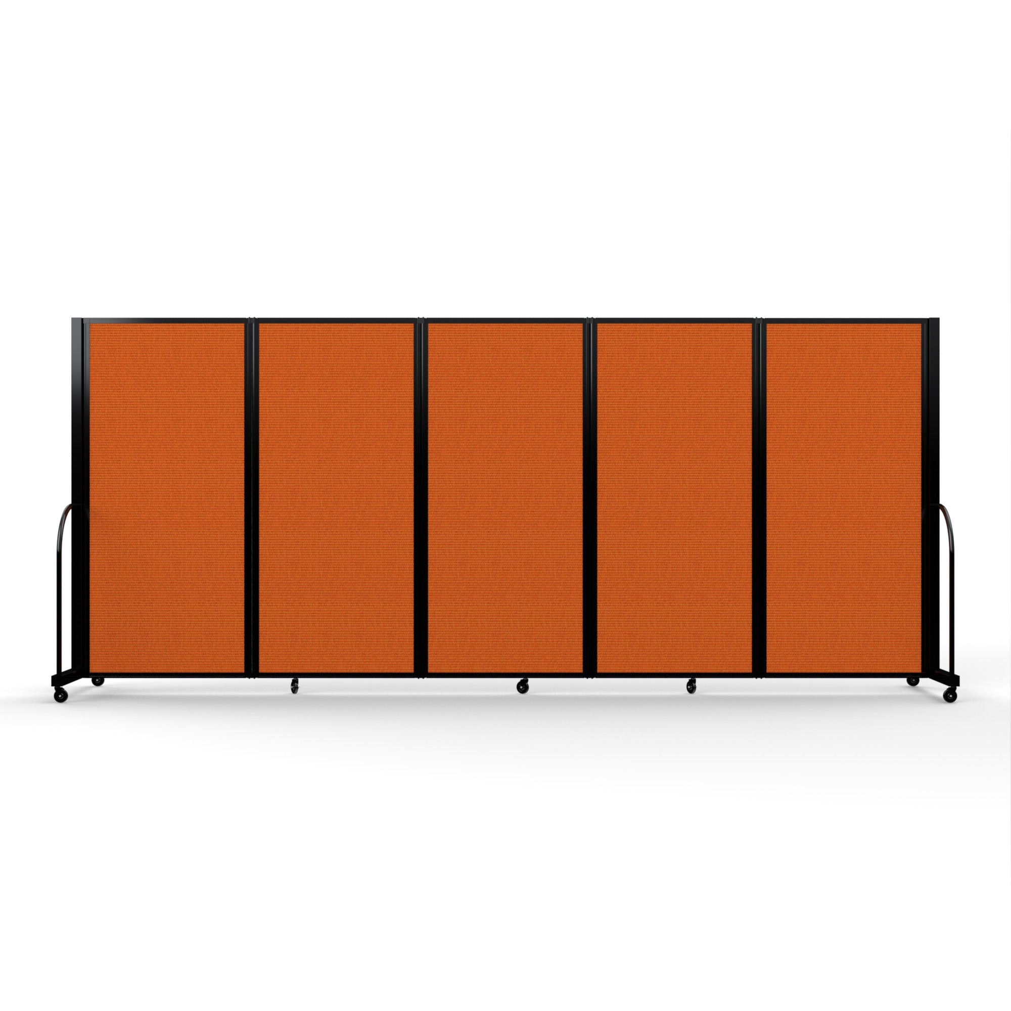 Screenflex Full Motion Divider, 6' x 14'1", Black Frame, Orange