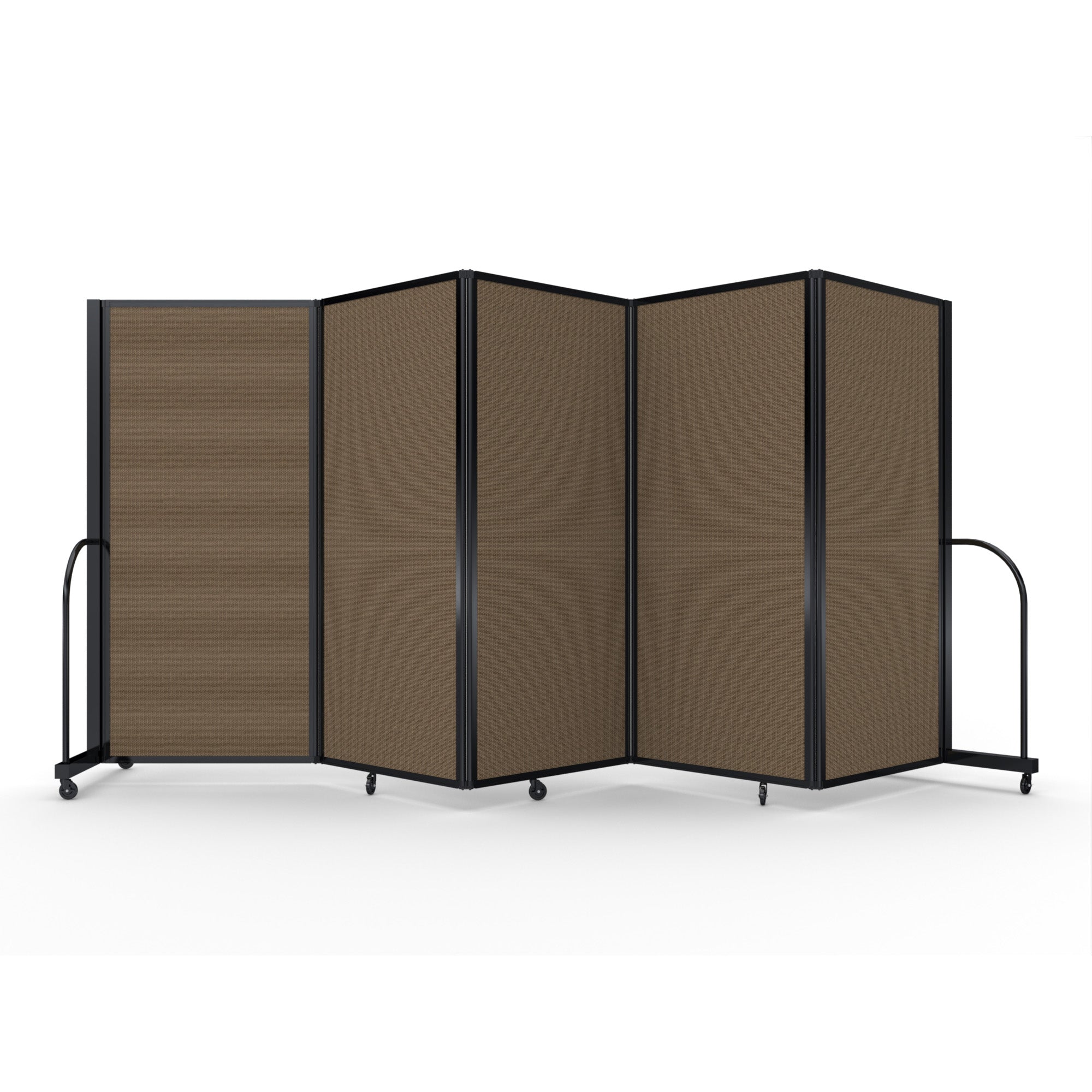 Screenflex Full Motion Divider, 6' x 14'1", Black Frame, Walnut